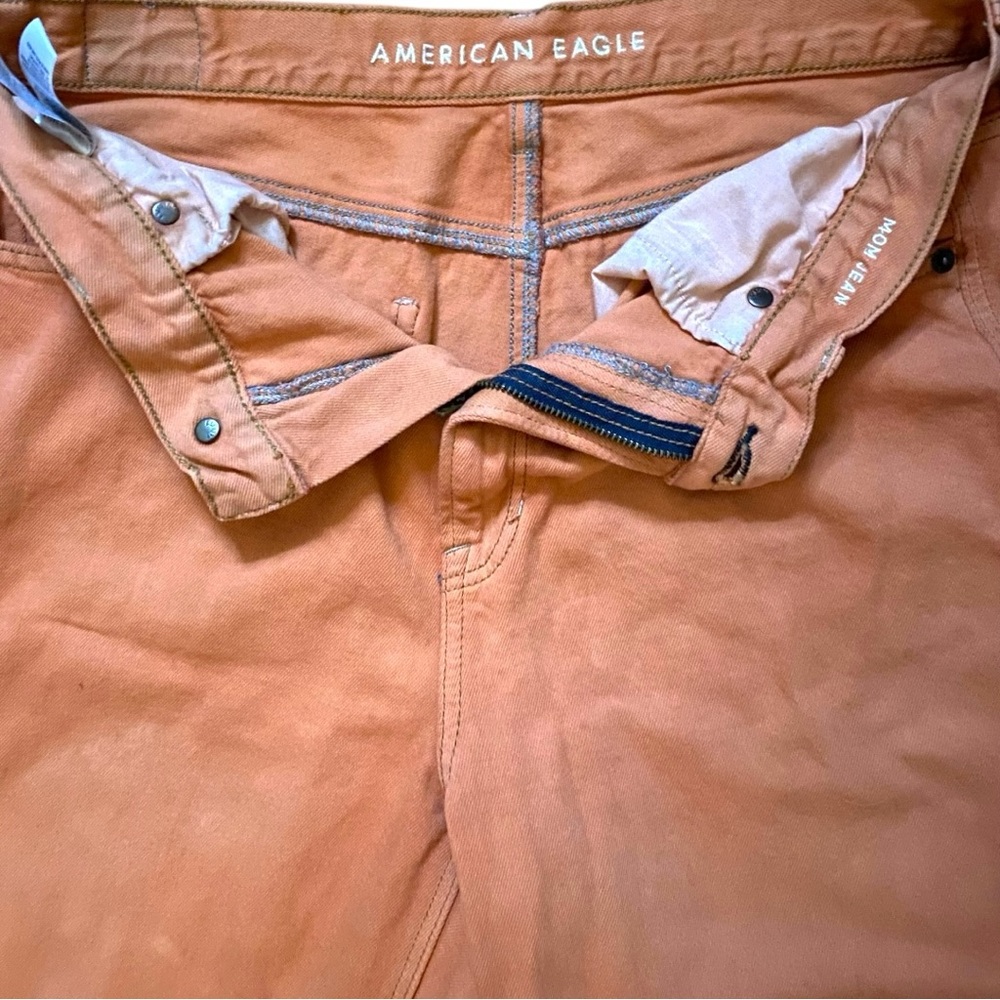 American Eagle Outfitters Orange Cropped Jeans - Picture 3 of 9